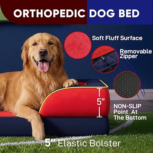 Miniatura 302 de Comfort Expression - Cama ortopédica para perros extragrandes, 53 x 42 pulgadas, cama impermeable y de apoyo de espuma con cojines removibles, con