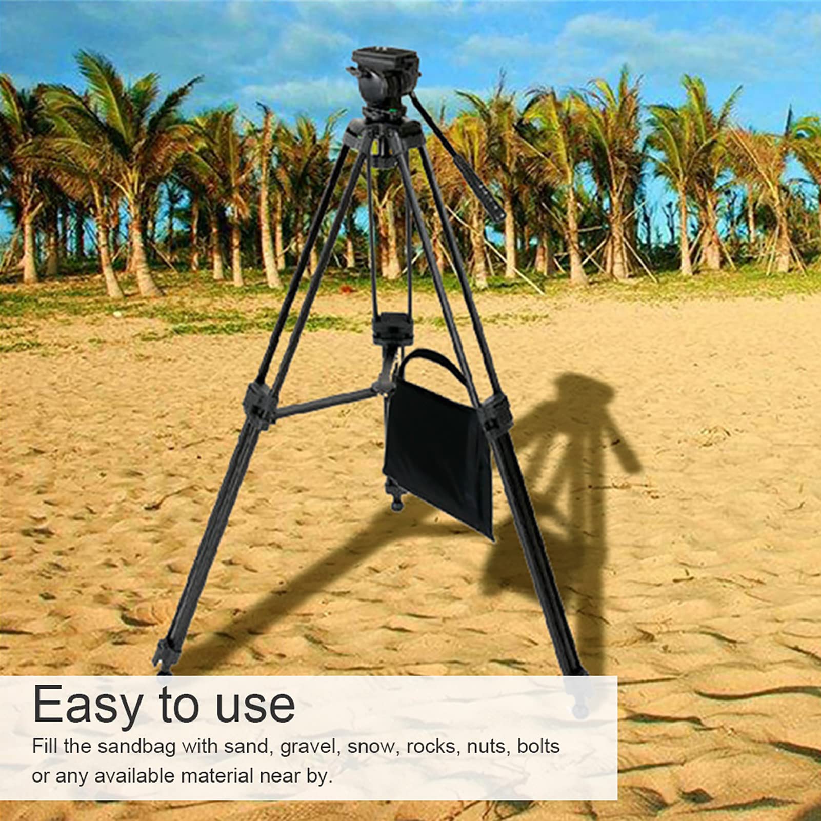 Topyond Sandbags for Weight, Photo Studio Weight Bag Saddlebag Design for Photography Light Stand, Tripod, Outdoor Patio, Sports, Heavy Duty Sandbag 2-Pack Set, Black