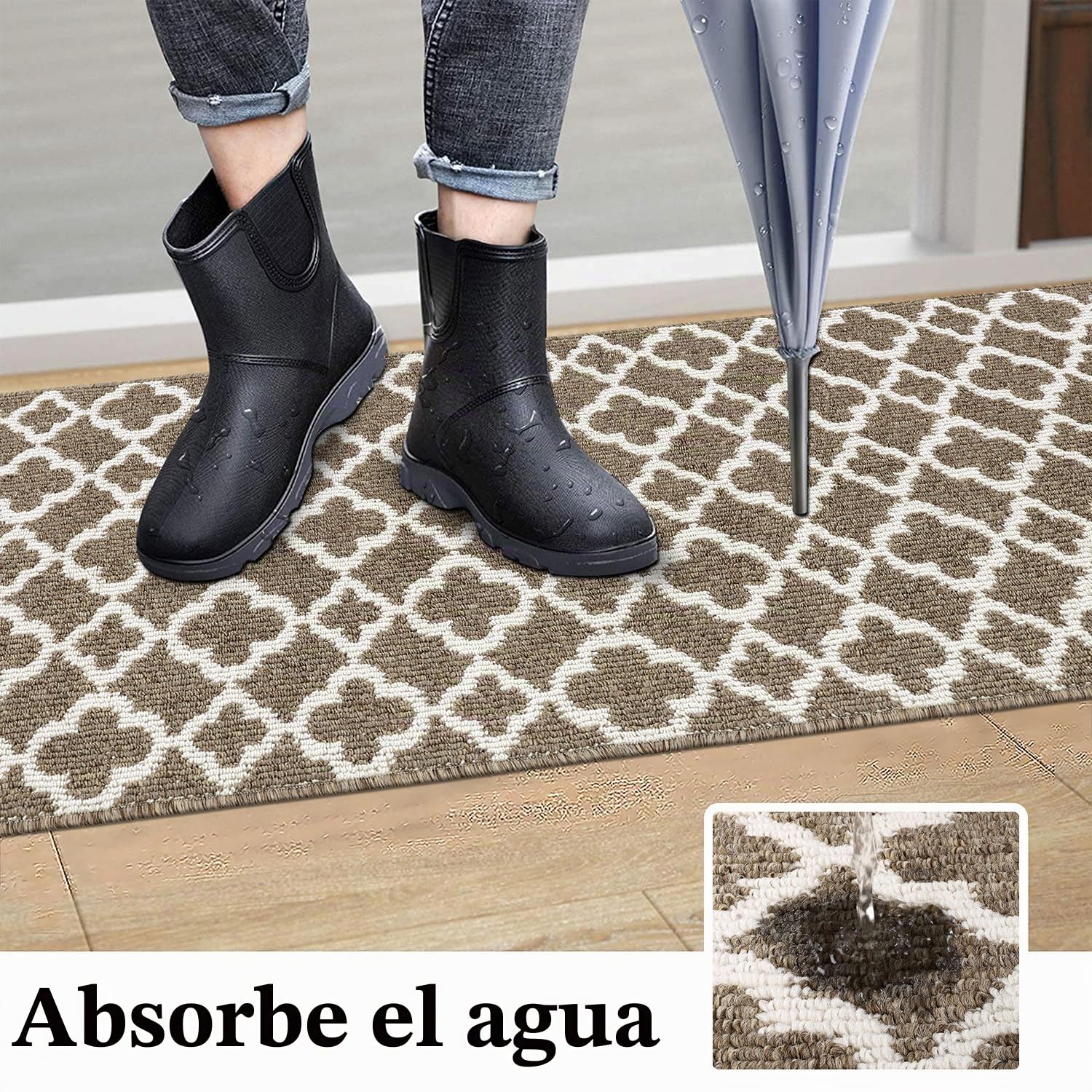 SHACOS Alfombra de pasillo antideslizante, 50 x 150 cm, lavable a máquina, para entrada, dormitorio, lavandería