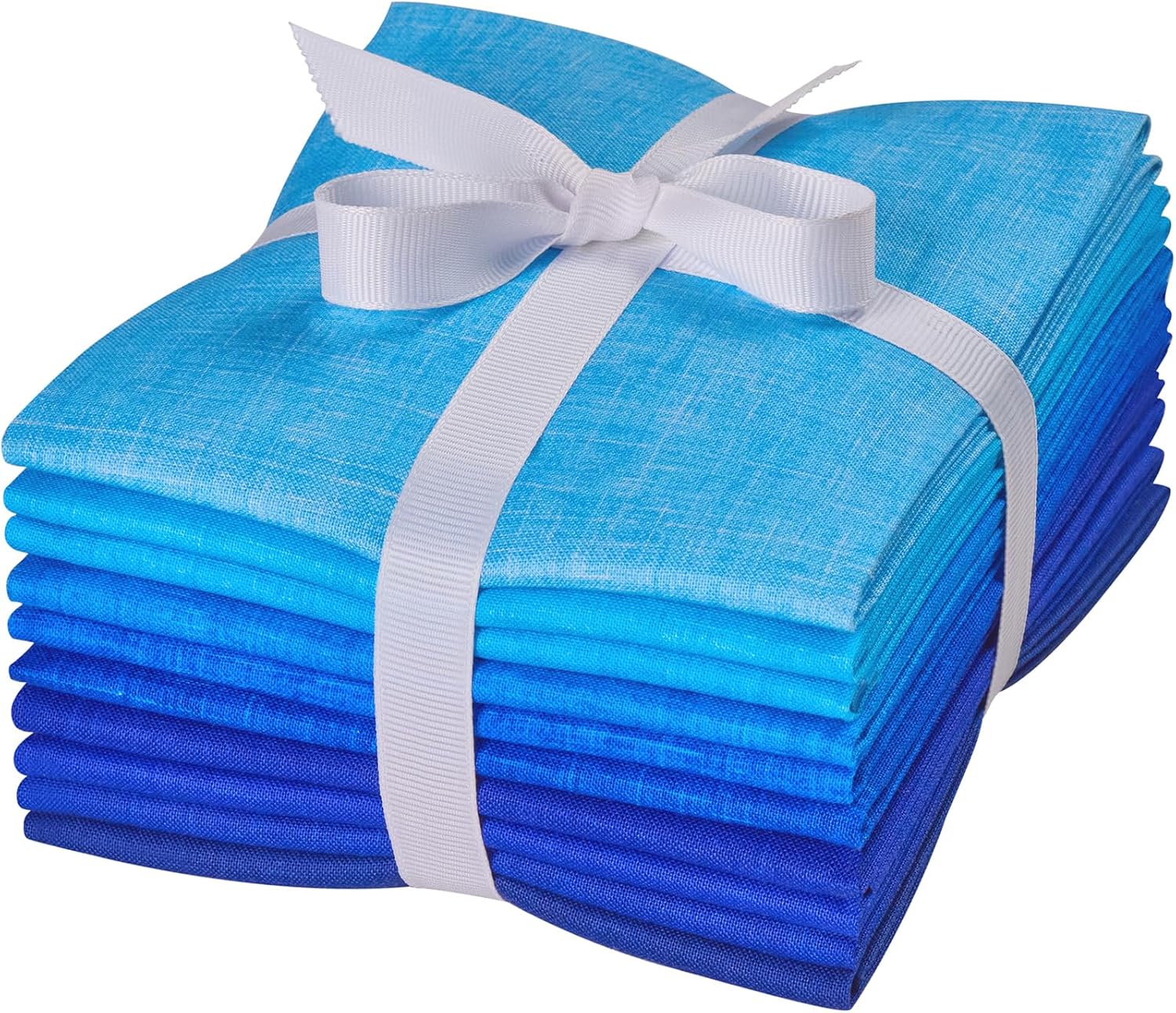 Craftido - 11 Options Solids with Tweed Tonals - Assorted Color Cotton Quilting Fabric Bundles 10pcs Fat Quarters 18"x21" - Medium Weight 5.2oz - for Quilting, Sewing and Crafts – Different Blues