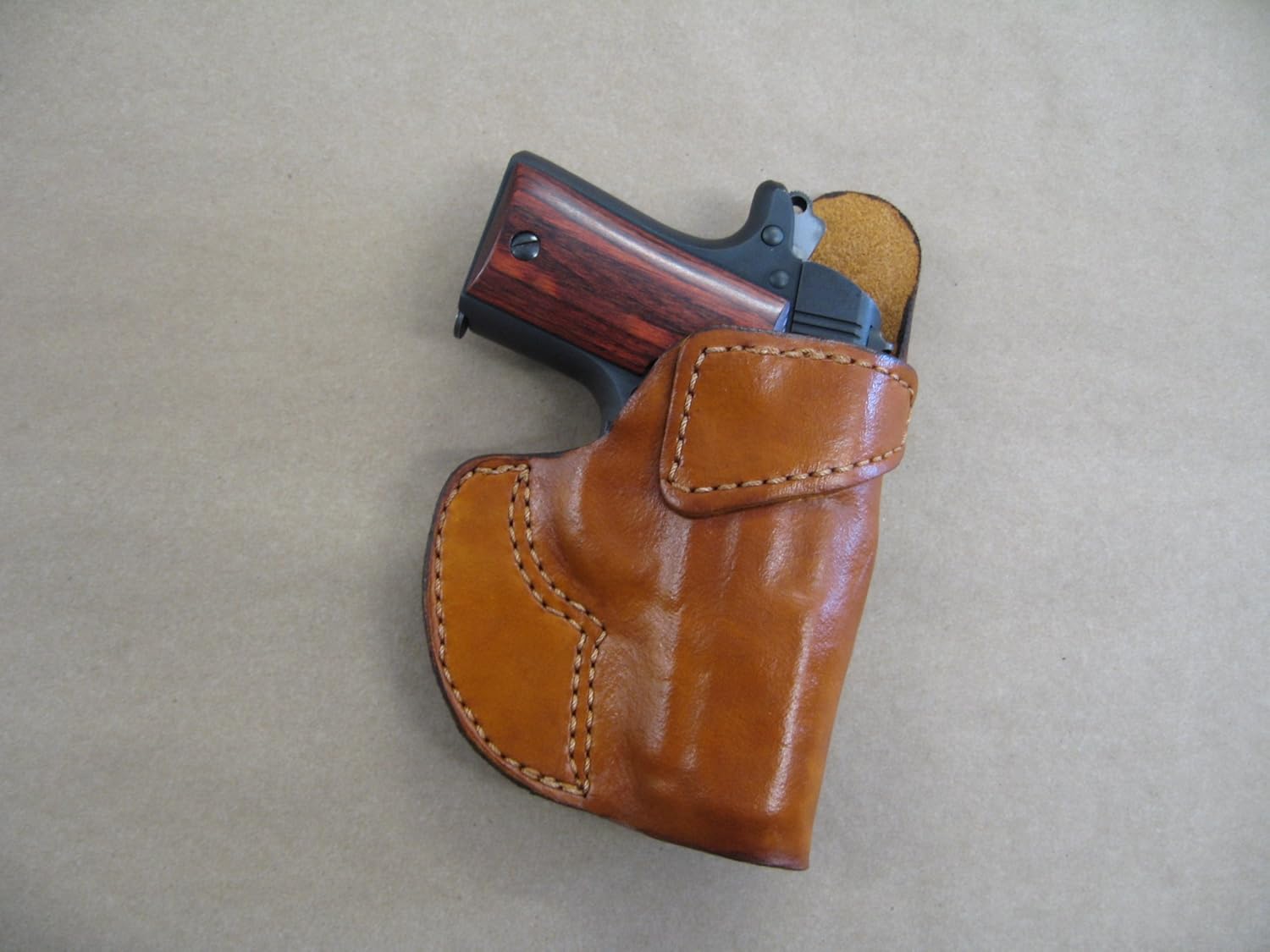 Azula Gun Holsters Leather 1 Slot OWB Belt Concealment Holster for Kimber Micro 9 9mm CCW - TAN RH