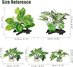 Aquarium Plastic Plants, Driftwood Betta Silk Plants, Silk Plants Aquarium Set Decor, Silk Aquarium Plants for Betta Fish (Green, 5pcs)