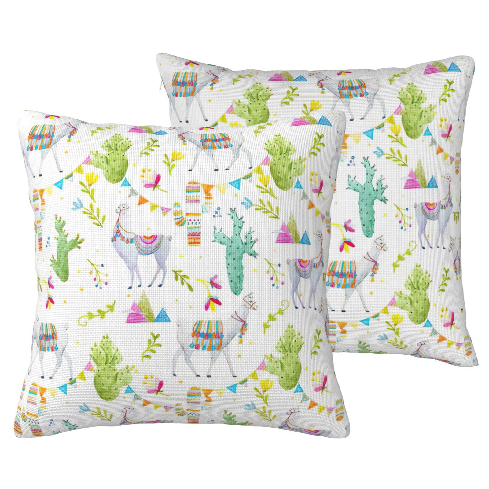 Housse de coussin lama et cactus pour créer un espace chaleureux et accueillant
