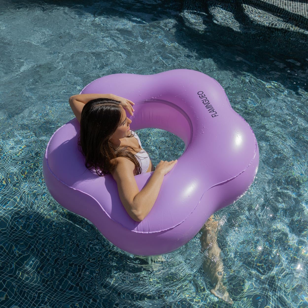 Flamingueo Flotador Gigante Con Estampado Vichy – Colchoneta De Piscina Y Playa (110x110x35 Cm) – PVC Resistente De 0.28mm – Soporta 100 Kg