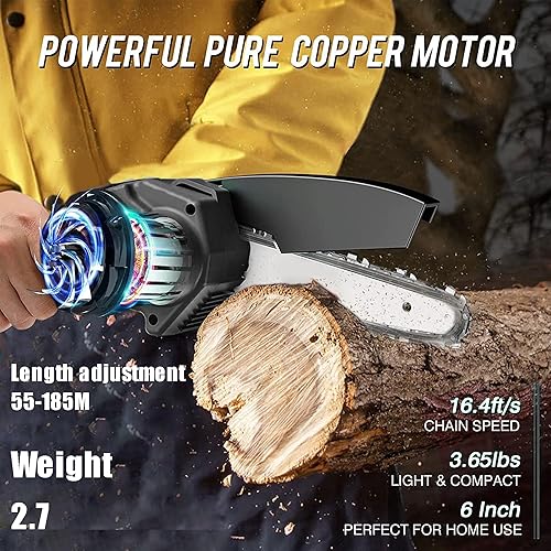 Miniatura 4 de Sierras de poste para poda de árboles de 24 V, sierras de poste alimentadas por batería, sierra de poste con 2 baterías y cargador de 130 a 88.6 in,