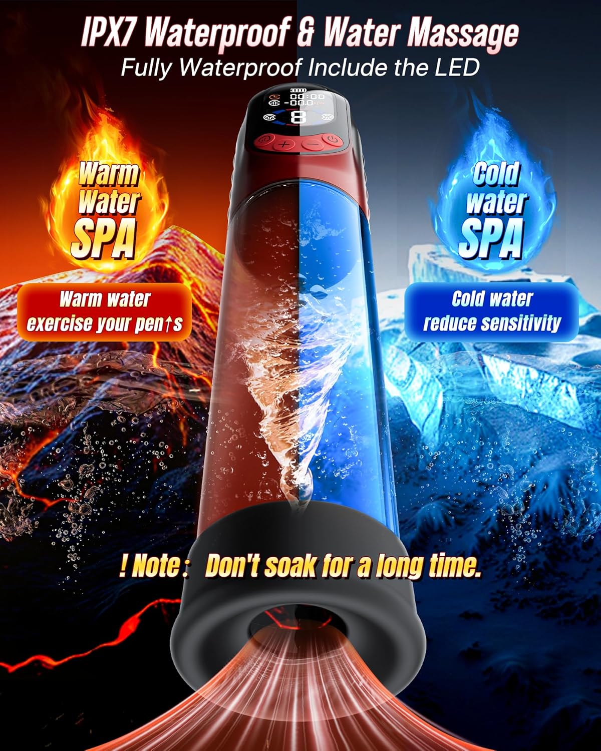 Electric Penis Pump Male Sex Toy for Men Dick Pump, APP Adult Toys for Men Sex Toys Pumps & Enlargers Auto & Manual Training Penis Extender, Male Masturbator Penis Extension Pocket Pussy 6 Cock Ring