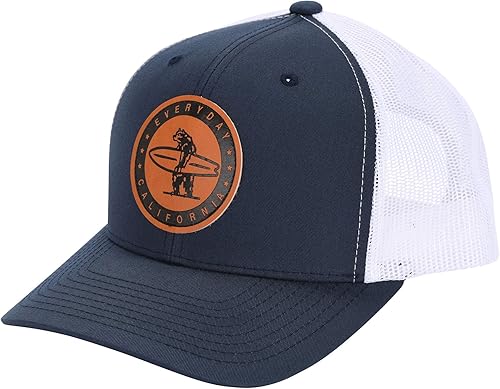 Everyday California 'Marlin' Snapback Surf Hat - Gorra estilo béisbol con parche de cuero vegano
