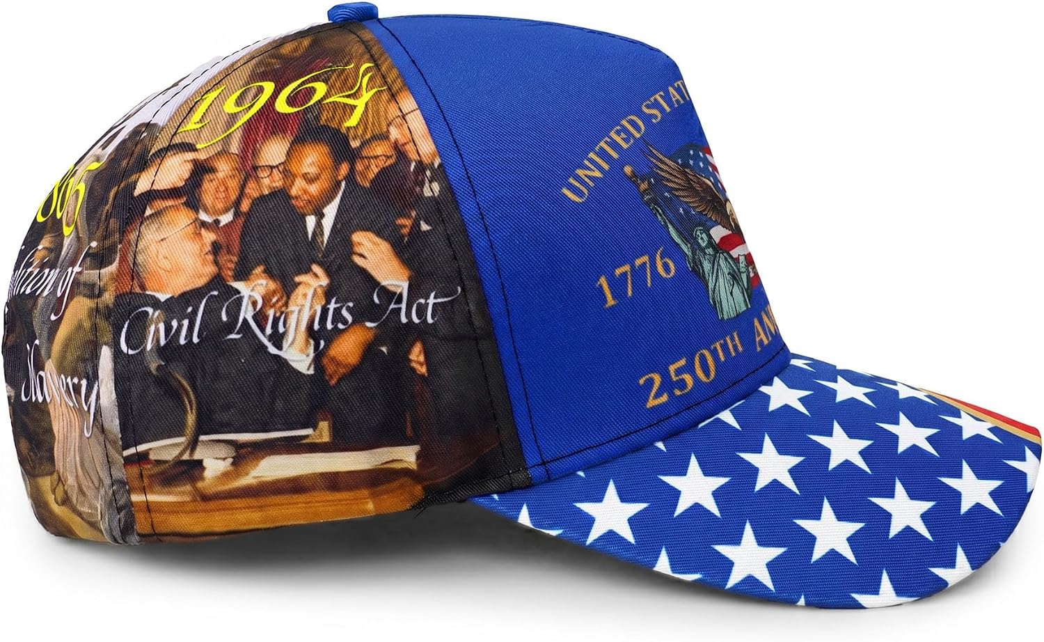 250th Anniversary USA Hat, Patriotic 1776-2026 American Anniversary Historical Events Printed Adjustable Baseball Cap