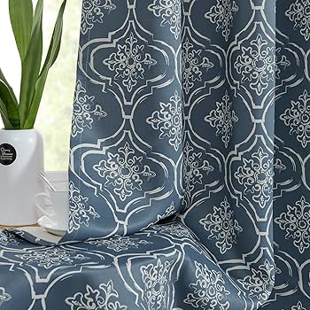 Amazon｜jinchan 90%遮光 モロッコタイルカーテン 長さ95インチ 寝室用