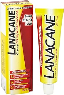 Lanacane Medicated Creme Tube, Relief From Itching, Insect Bites/Stings, Genitalia/ Anal Itching, 30 g