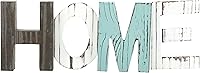 MyGift Rustic Multicolored Wood HOME Sign - Freestanding Farmhouse Decor for Mantel, Shelf, Kitchen Counter (16.5"W x 6"H)