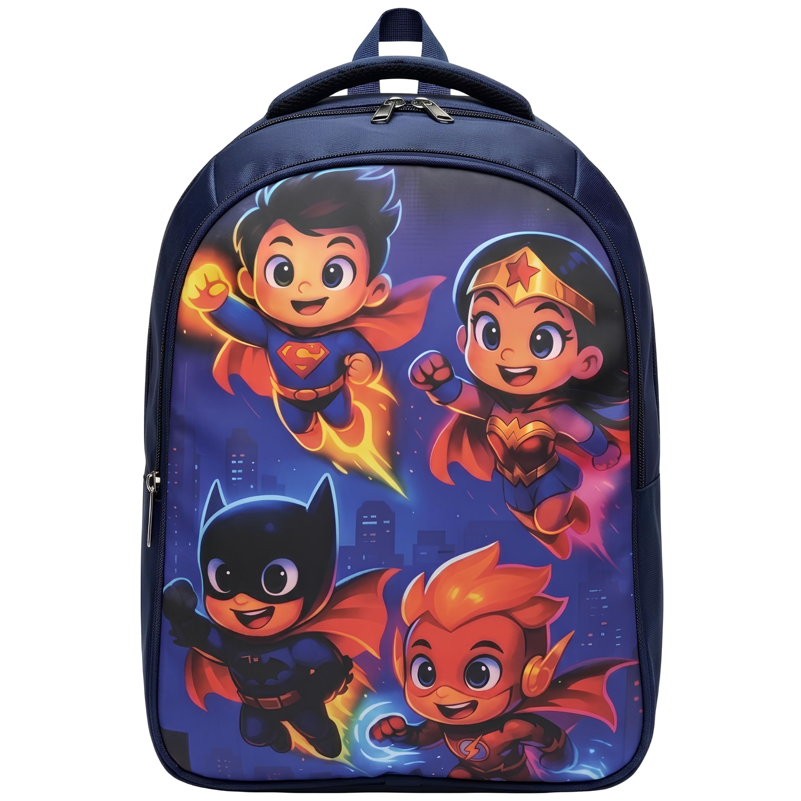 Kids School Bag for Boys & Girls 26L | Animal Superhero Printed Backpack for KG, Nursery, LKG & UKG | Waterproof Polyester | 2 Compartments | Lightweight Book Bag for School-image-4