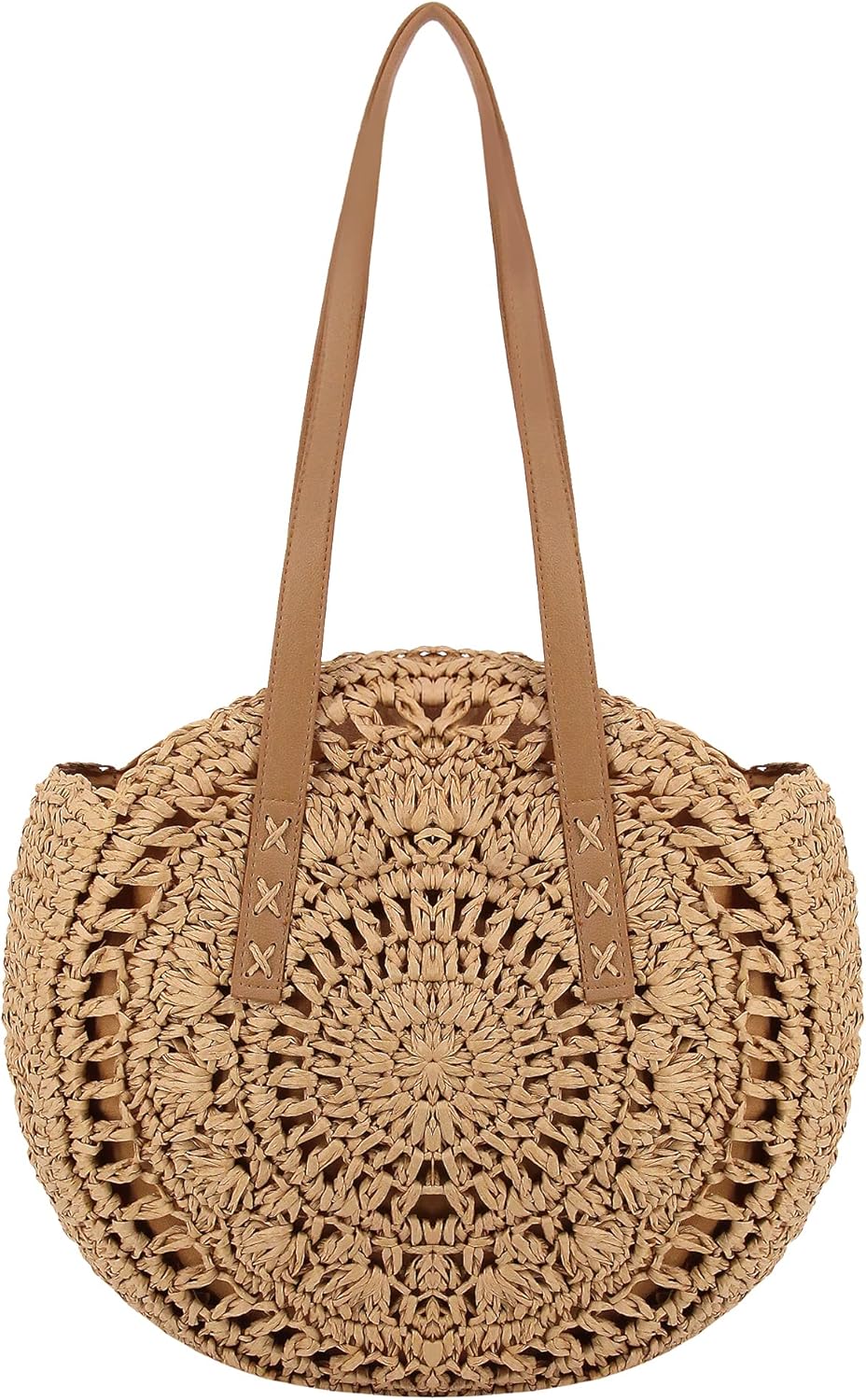 Naimo Women Straw Beach Shoulder Bag Woven Tote Handbag Large Handmade Weaving Summer Casual Hobo Bag