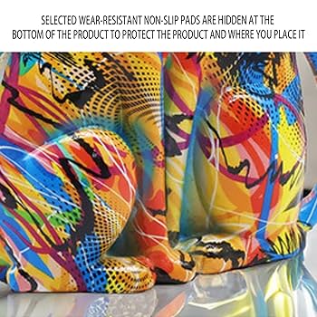 BRITTO カラフルな猫の置物 Amazon.co.jp: Romero Britto 2-D 猫 置物 テーブル装飾