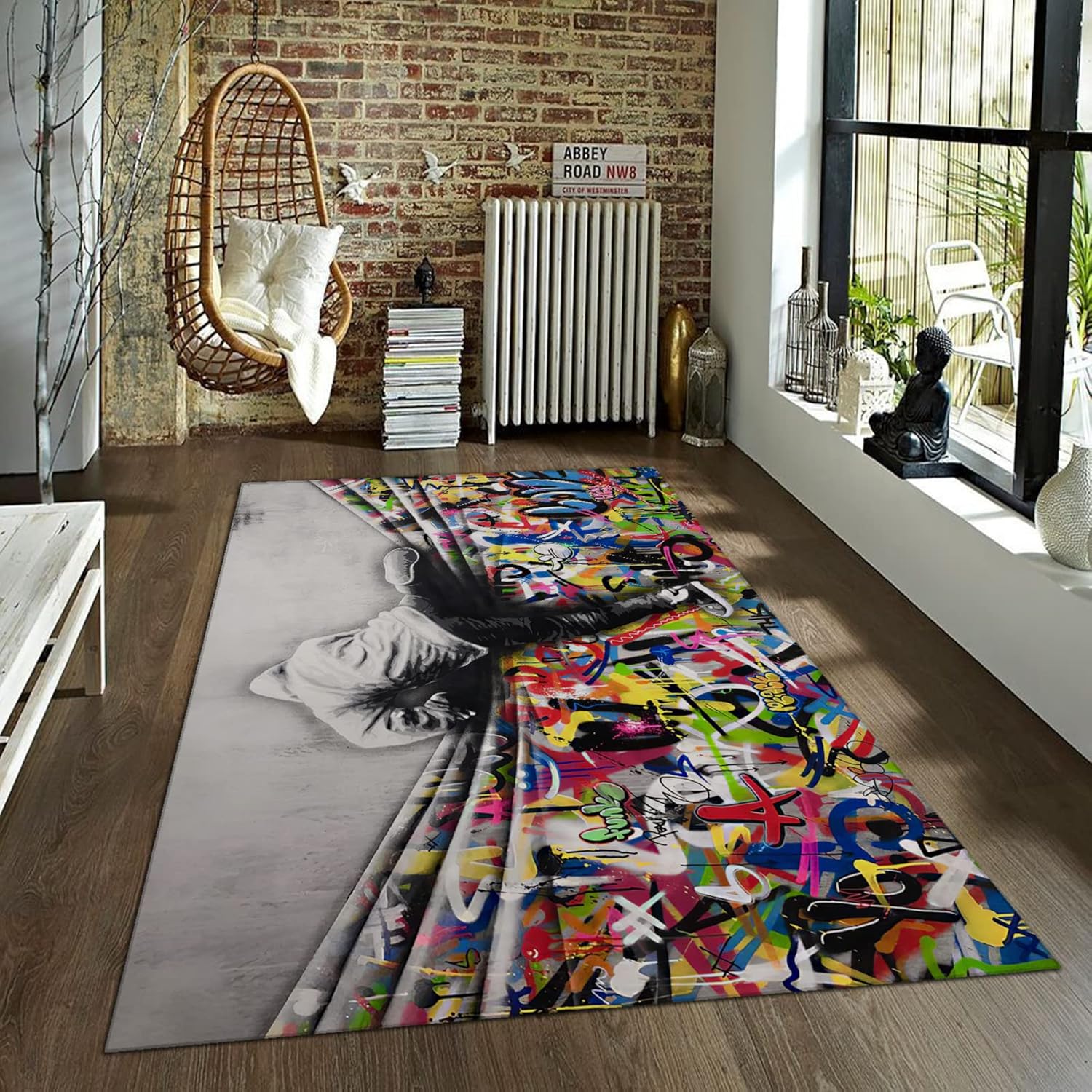 Amazon.com: Banksy Graffiti Soft Area Rugs for Bedroom Living Room ...