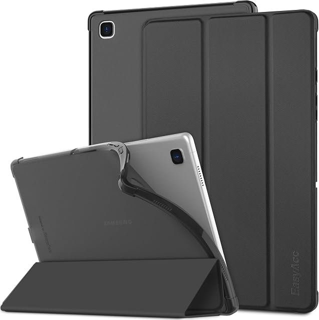 EasyAcc Case Compatible with Samsung Galaxy Tab A7 2020 SM-T500/T505/T507, Slim Lightweight Translucent Soft TPU Protective Case with Auto Sleep/Wake, Black