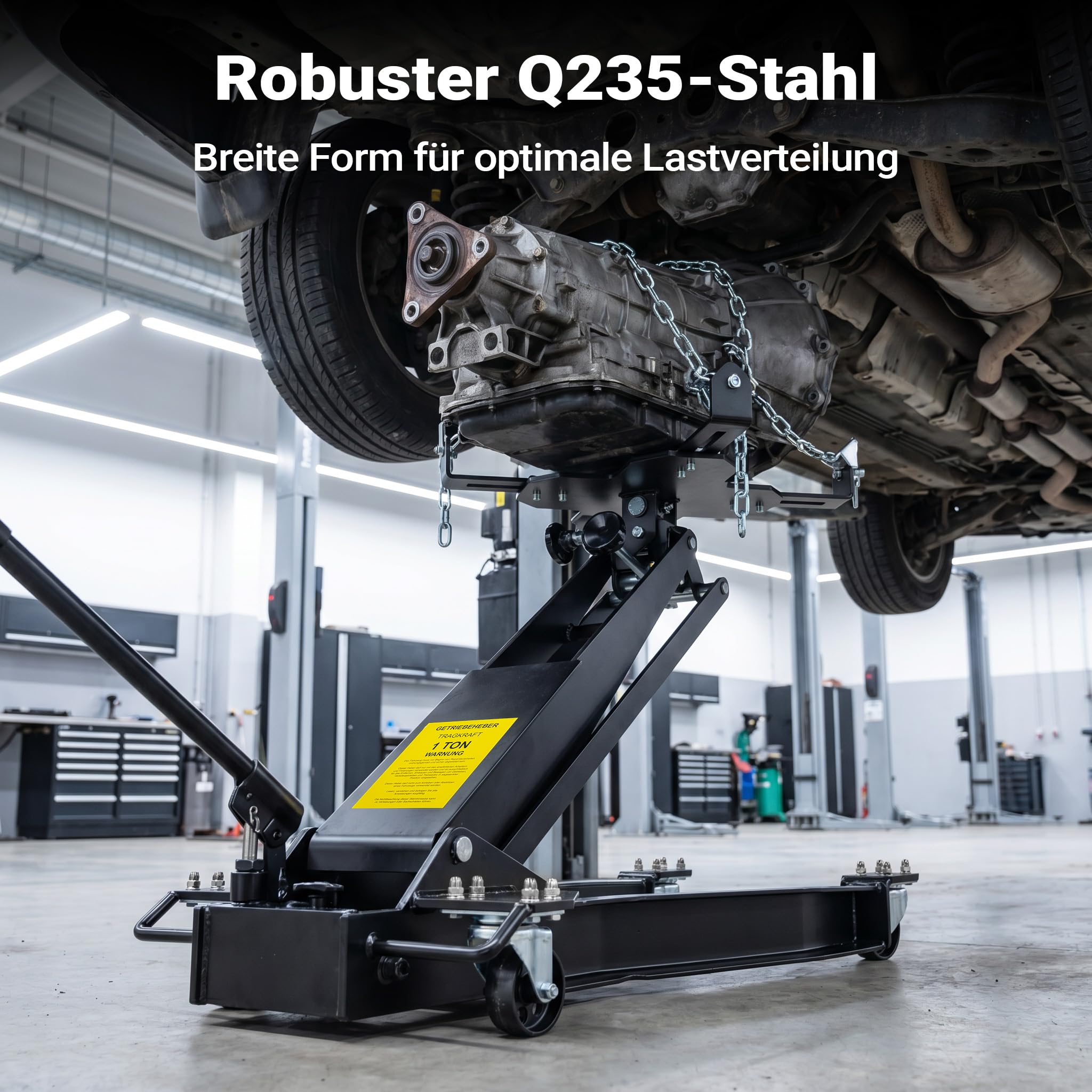 Wiltec Getriebeheber bis 1 t Traglast, höhenverstellbar 180-790 mm | Motorheber, Motorblock, mit Rollen