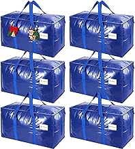 KYODOLED 6 Pack Extra Heavy Duty Blue Moving Bags - Large Move In & Packing Bags for College Students, Sturdy Storage Totes with Strong Zipper & Comfortable Handles for Clothes Storage