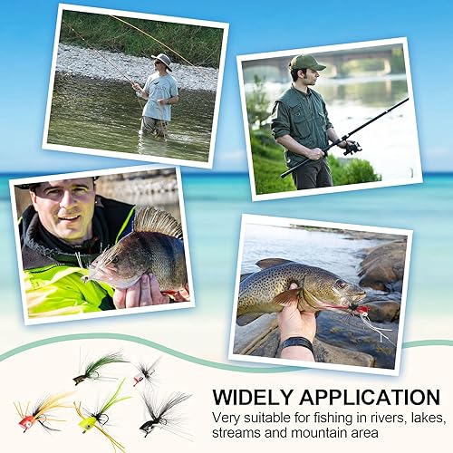 Miniatura 8 de Kit de 30 señuelos de pesca para lubina, señuelos coloridos para cebo de pesca con ganchos para surtido de pesca de panfish de agua dulce