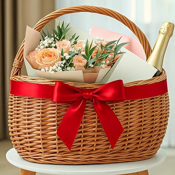 Fullive Red Ribbon 1 1/2 Inch, 30 Yards Red Ribbon for Gift Wrapping, Polyester Satin Mothers Day Ribbons for Wedding Valentines Day Decorations DIY Bows Wrapping Bouquet Floral Arrangements