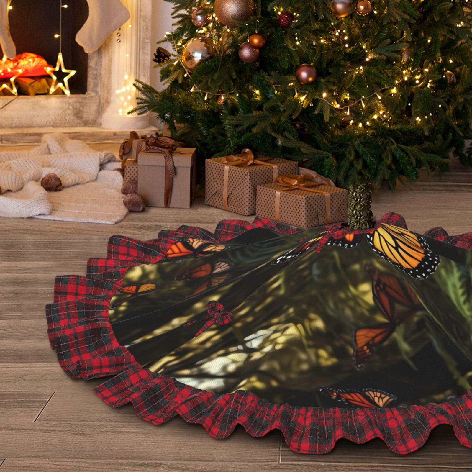 Jupe de sapin de Noël imperméable 122 cm anti-tache pour protéger les parquets