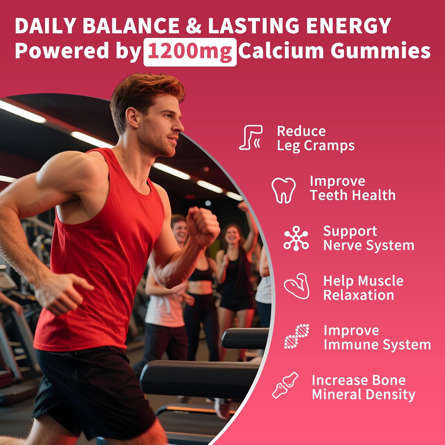 (2 Pack) Pure Calcium Citrate Gummies 1200 mg for Women & Men,Calcium Citrate Supplements,High Absorption for Bone Muscle Healthy - Easy to Digest, Sugar Free,Vegan,Peach Flavor,60 Day Supply - Image 2