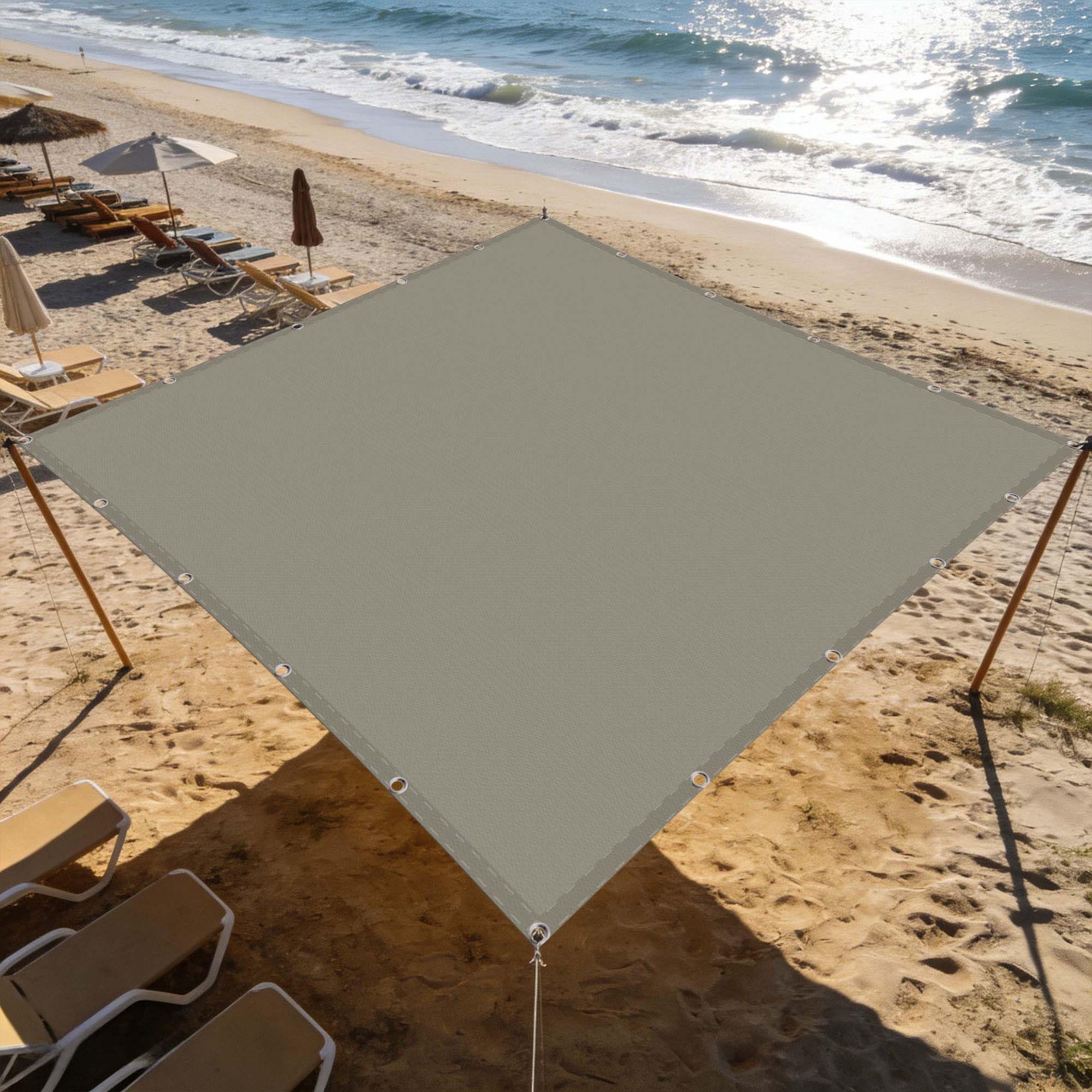 Voile d'ombrage imperméable et résistant au vent 80x450 cm taupe