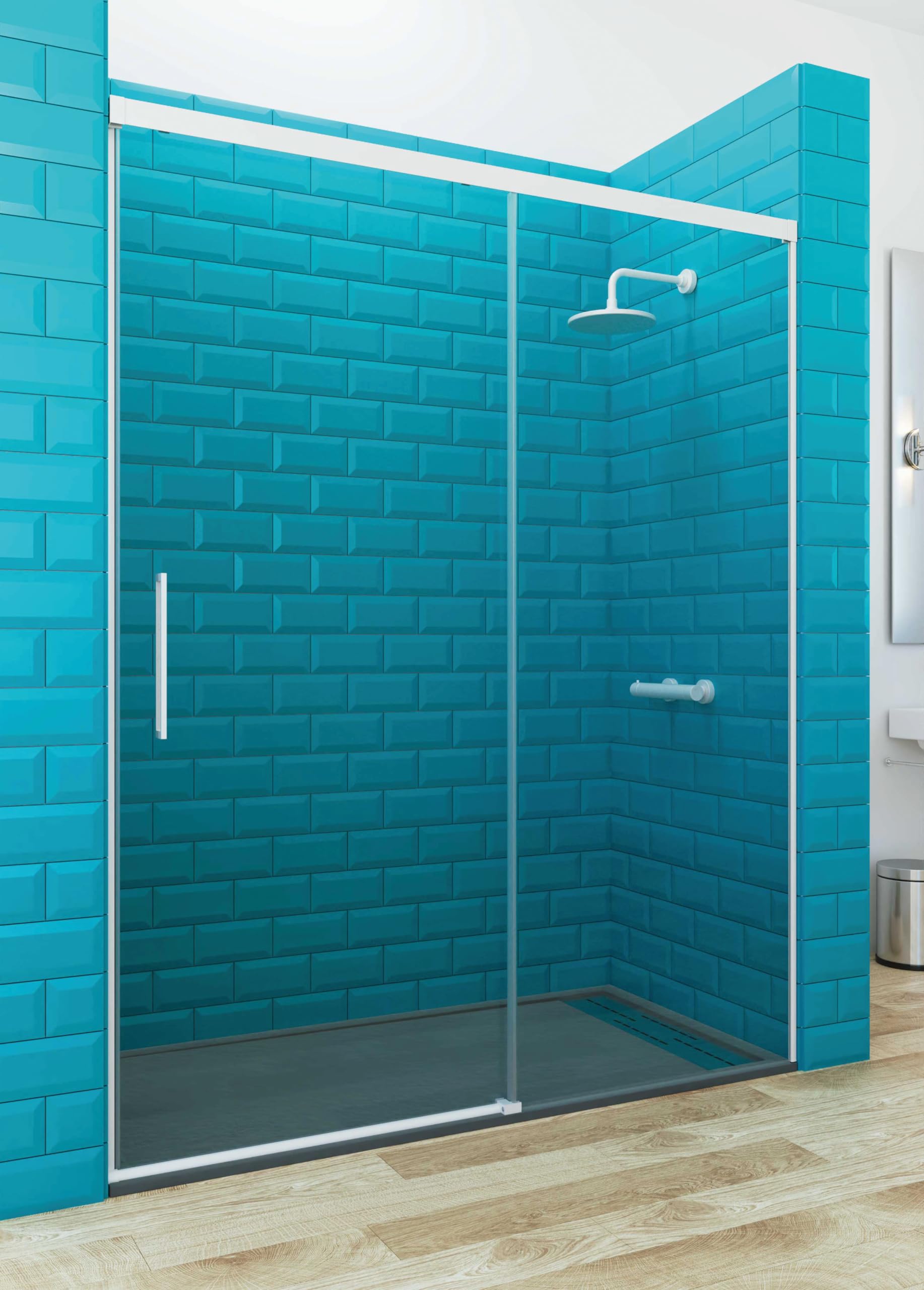 Mampara de ducha antical Cosmos para evitar manchas de agua y limpiar menos el baño
