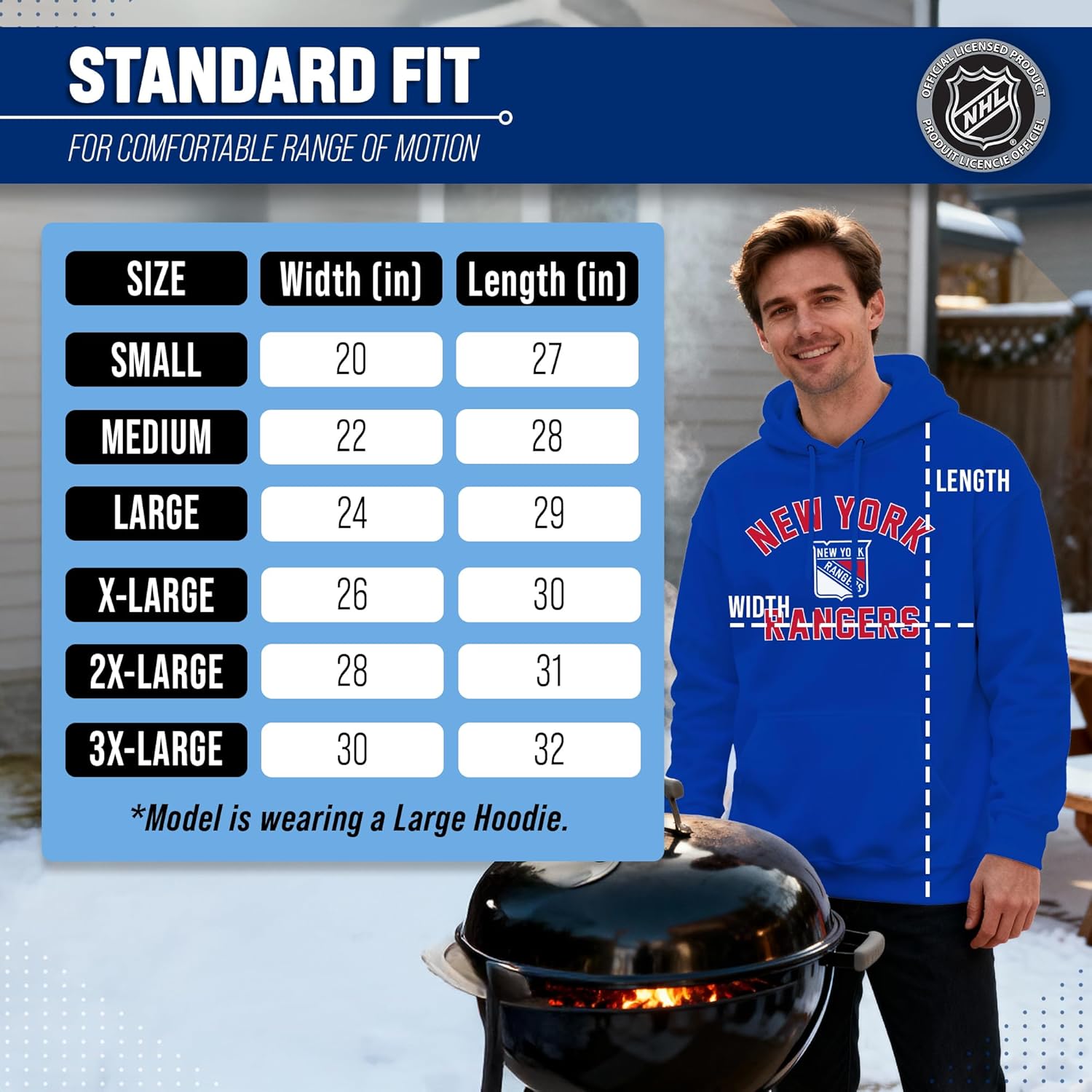 Wright & Ditson Adult NHL Gameday Hooded Sweatshirt - Officially Licensed - Fleece Hockey Pullover - Unisex Hoodie - Image 6