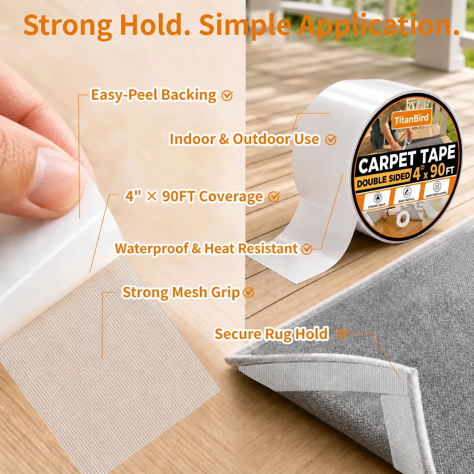 Carpet Tape for Hardwood & Outdoor Rugs -3 Carpet Tape for Hardwood & Outdoor Rugs -3