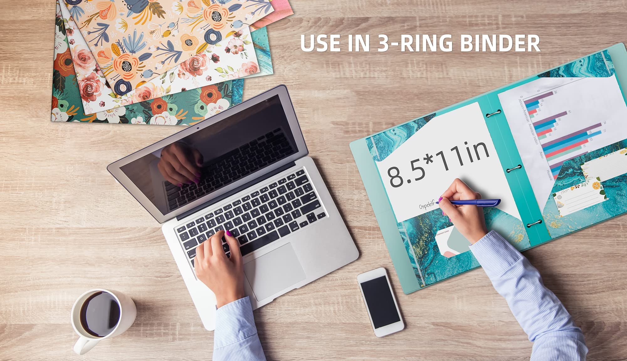 Ospelelf Folder With Pockets, Waterproof Plastic Folder With Two