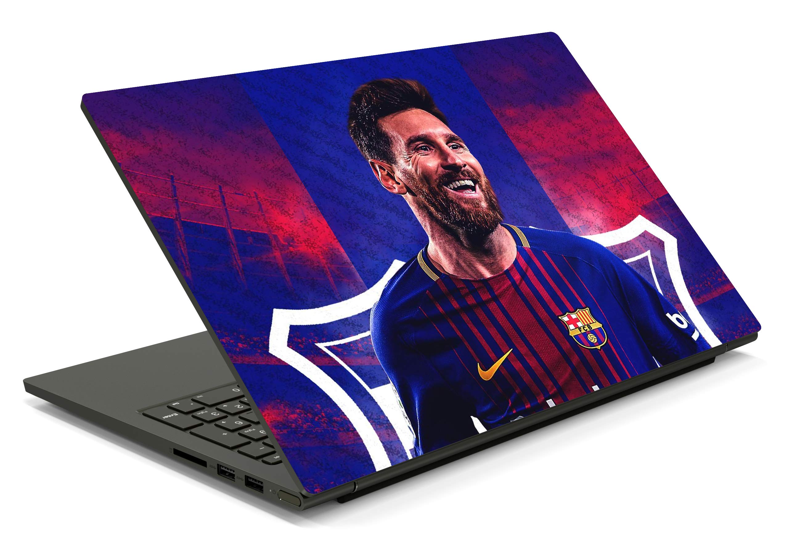 ISEE 360® Laptop Skin Cover Laminated FCB Barcelona Stickers and Free Track pad Skin Girls Boys Kids Students Office Vinyl Printed Multicolored Quality Sticker 15.6 Inches