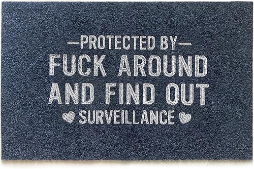 Tapetes de puerta al aire libre para entrada exterior, protegidos por la mierda y averigua vigilancia, tapetes personalizados para puerta de