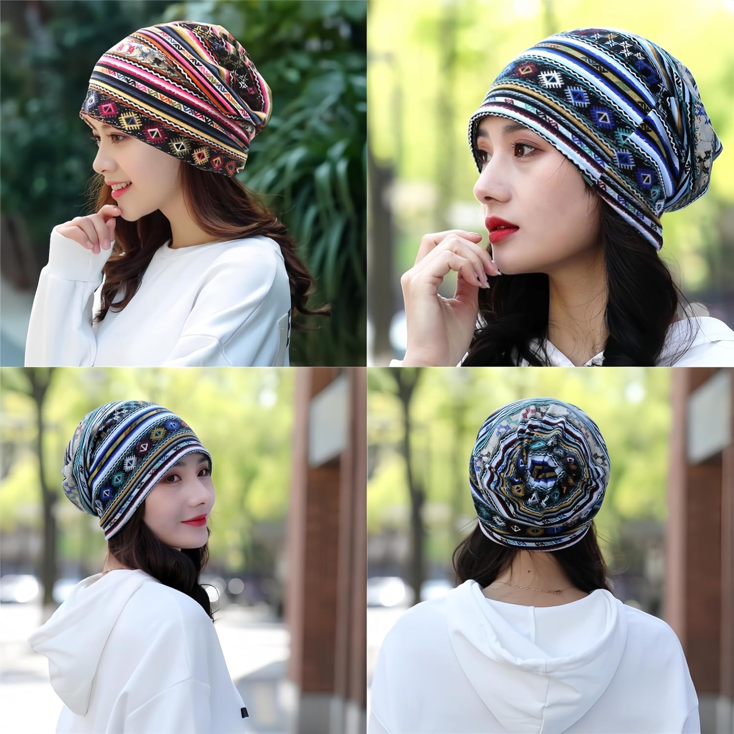 Women's Slouchy Beanie Hat Chemo Caps Cancer Headwear Hats Turban Baggy Sleeping Cap Boho Hats - Image 4