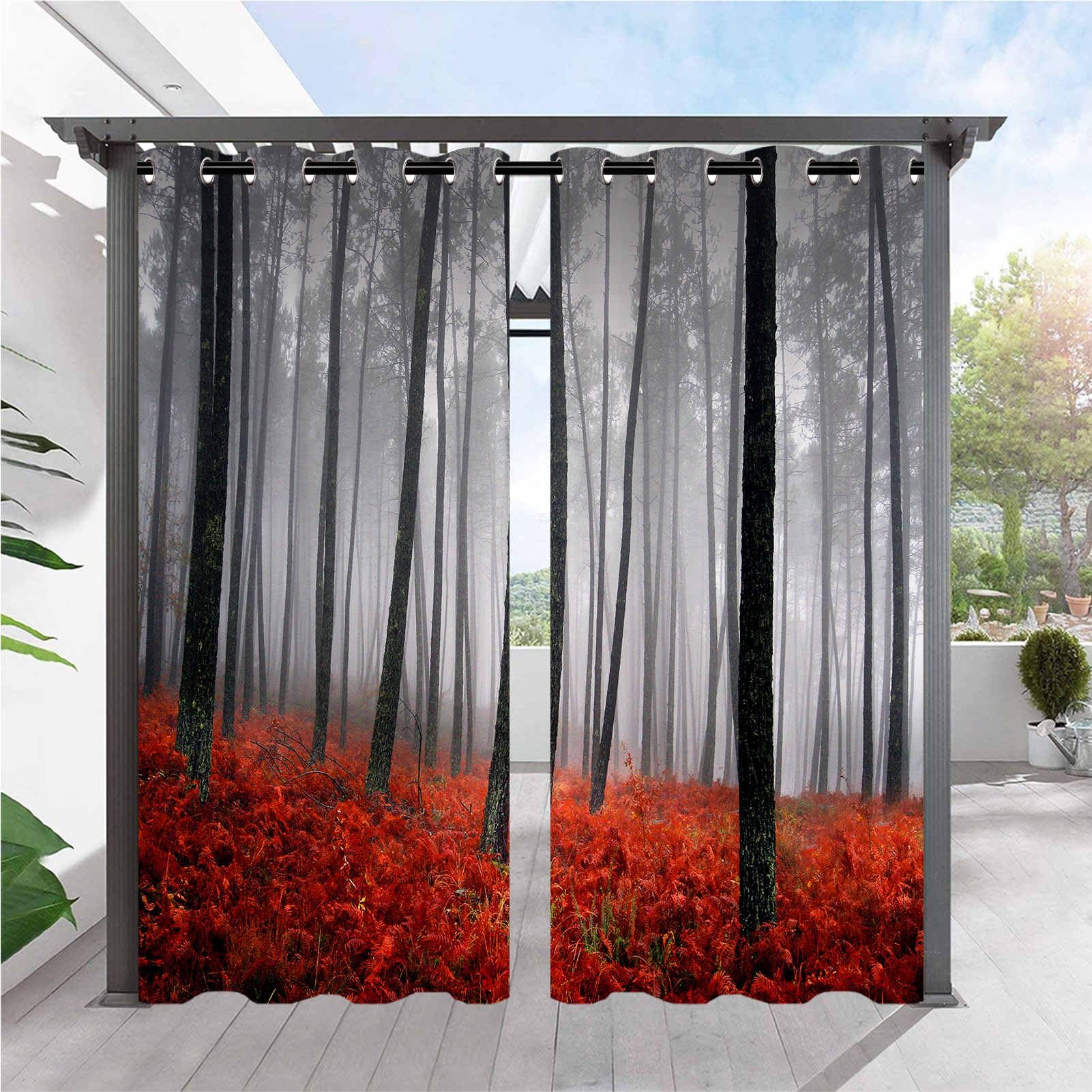 ANHOPE Outdoor Curtains Waterproof Eyelet Top 2 Panels W 52" x L 108" โ image 1