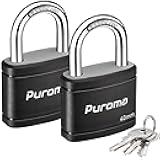 2 Pack Keyed Padlock with 3 Keys Alike, 1.1 Inch Locker Lock 40mm Heavy-Duty Locks for Gate Fence Hasp Cabinet Toolbox School Gym Locker (Black)