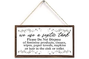 Septic Tank Sign - Polite and Informative Septic Tank Sign Functional Interior House Sign 10"x5"