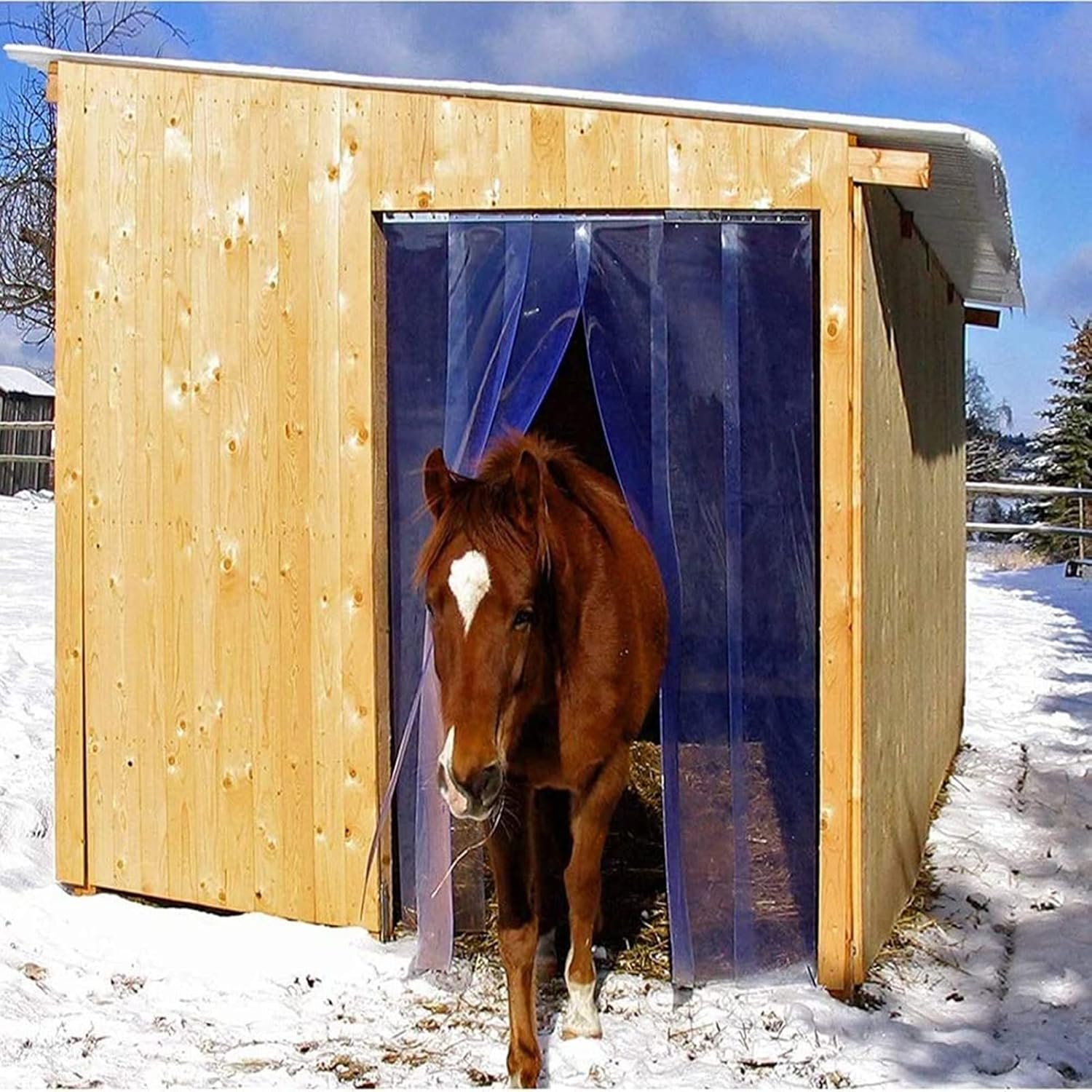 Transparent PVC Strip Curtain Kit - Clear Vinyl Door Curtain for Gazebo, Garden, Cold Room, Warehouse, Catering with Stainless Steel Rail & Clamps for Easy Installation