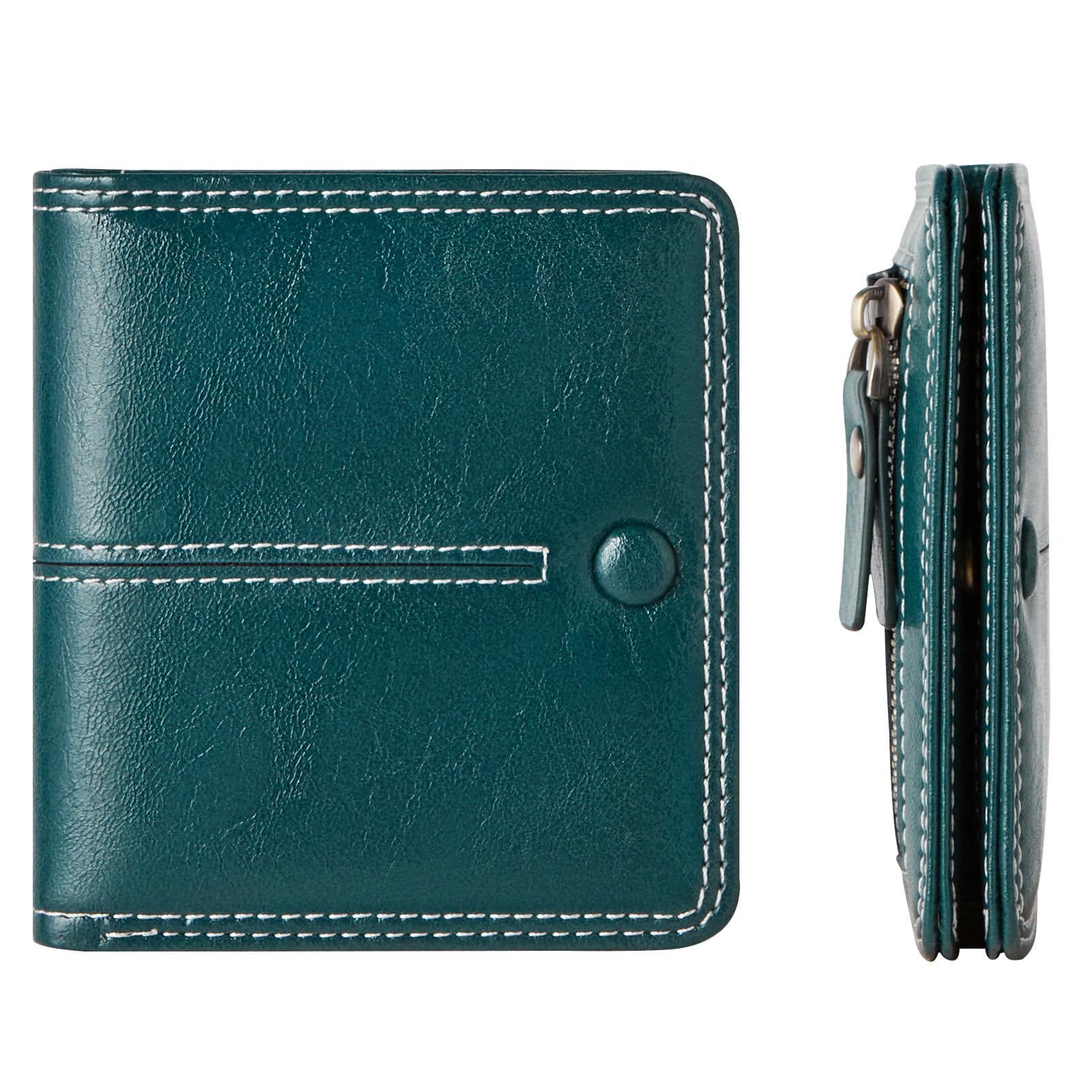 TFKGS rfid wallet women Slim Wallet for Womens wallet small wallets woman Thin Credit Card Holder for women Bifold Compact Pocket Ladies Mini Vegan Leather Blocking Green