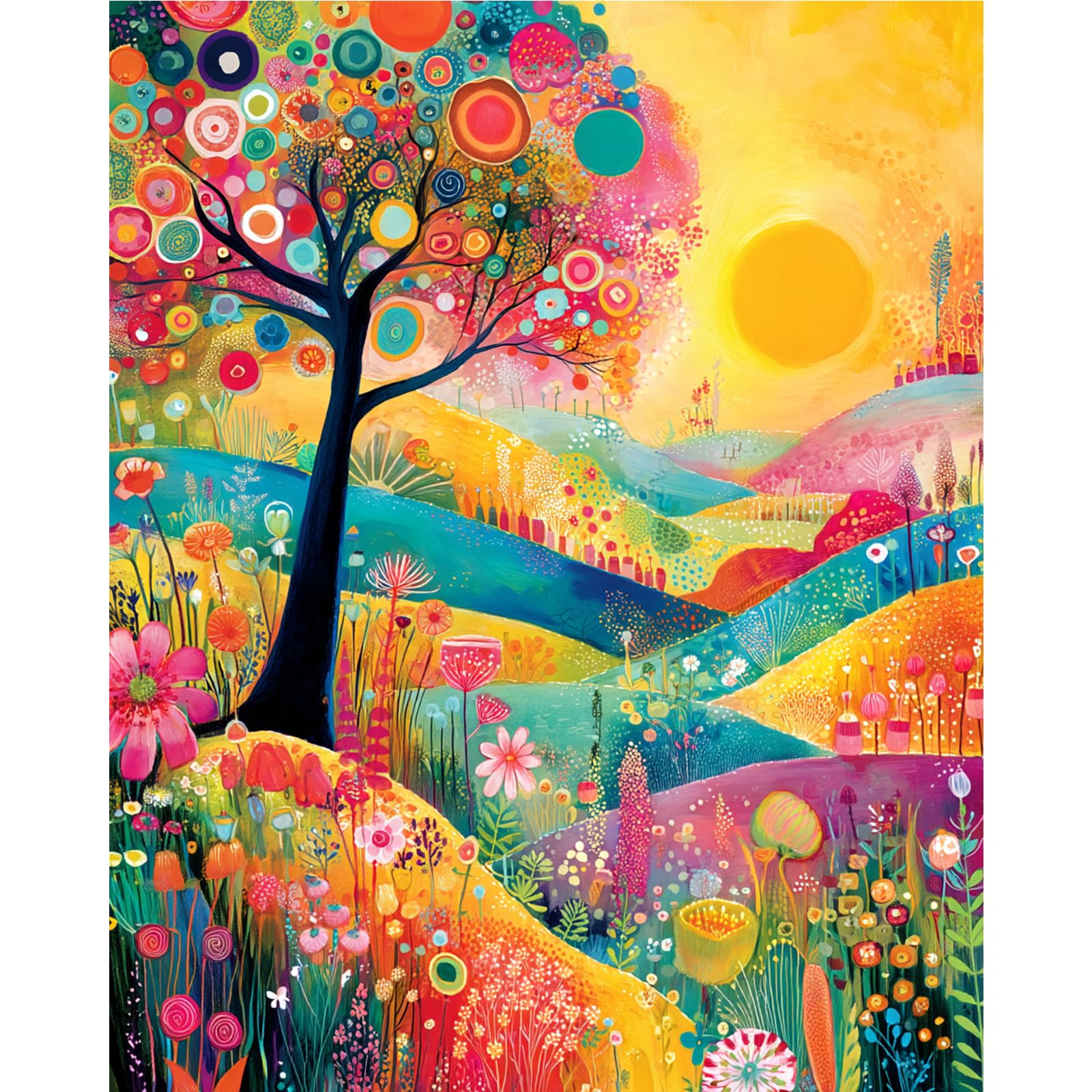 MAXBYE Colorful Pastoral Scene Paint by Numbers, DIY Painting by Number Kit