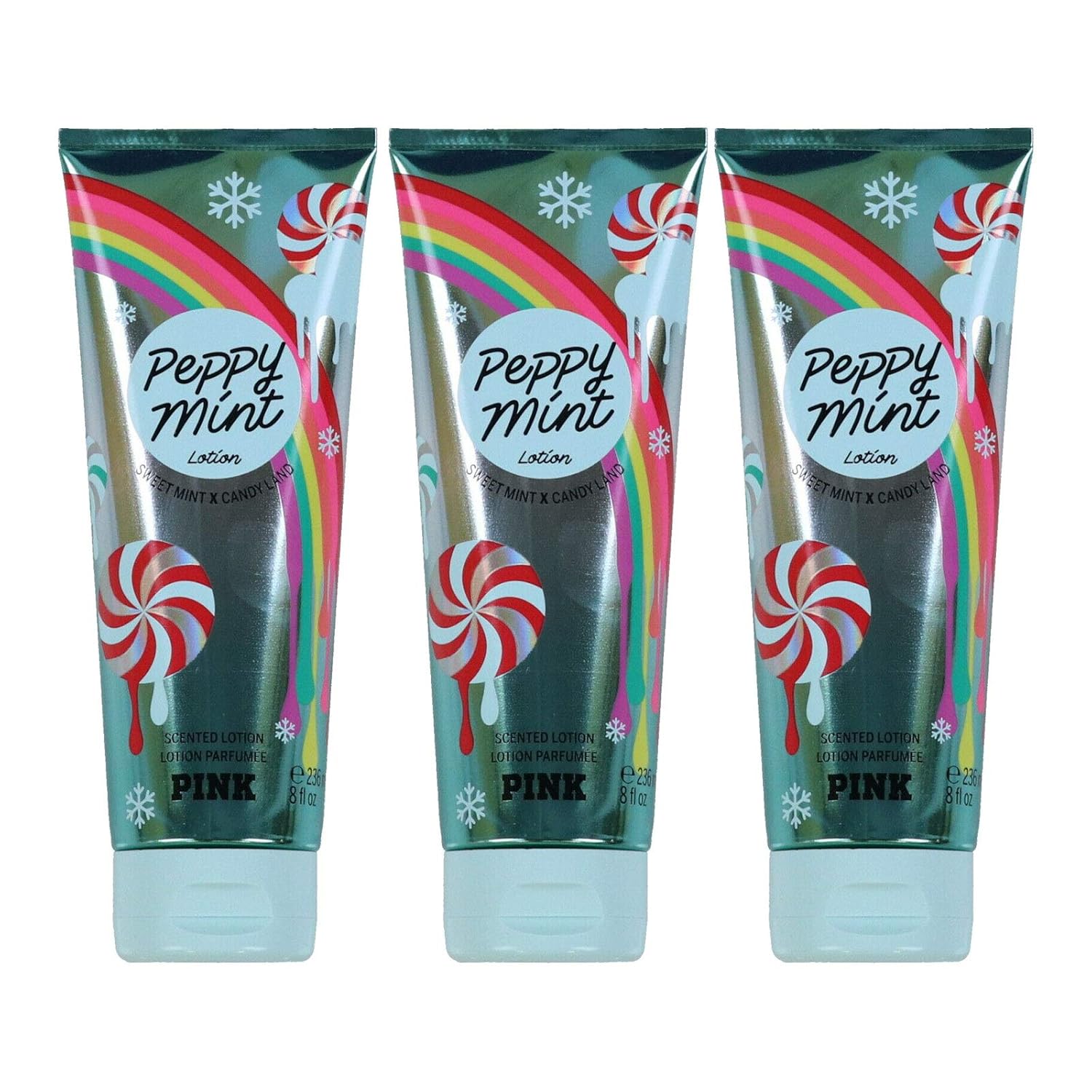 Victoria's Secret Pink Peppy Mint Body Lotion Lot of 3