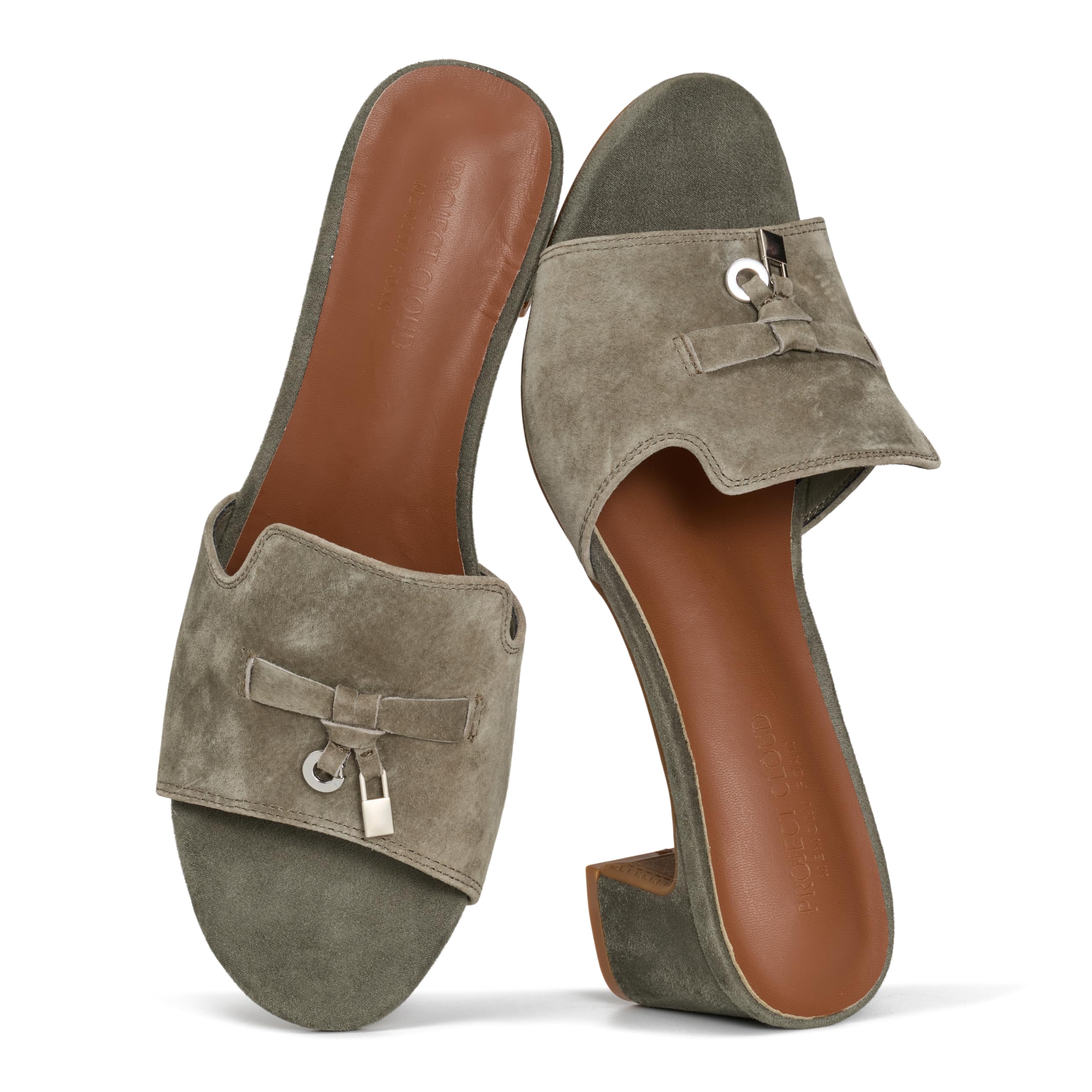Project Cloud 100% Genuine Leather Sandals Women Footwear - Memory Foam Insole & Non-Slip Women Sandals Dressy - Lightweight Womens Heels Sandals - Slides for Women 2026 (Monaco) — view 12