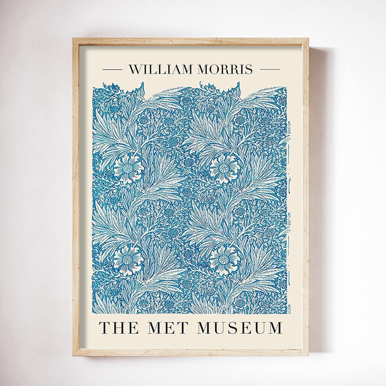 William Morris Stampa su Tela Blue Marigold Exhibition Poster London Underground Art Nouveau Pittura Wall Decor15.7"x 23.6"(40x60cm) x6 Senza cornice