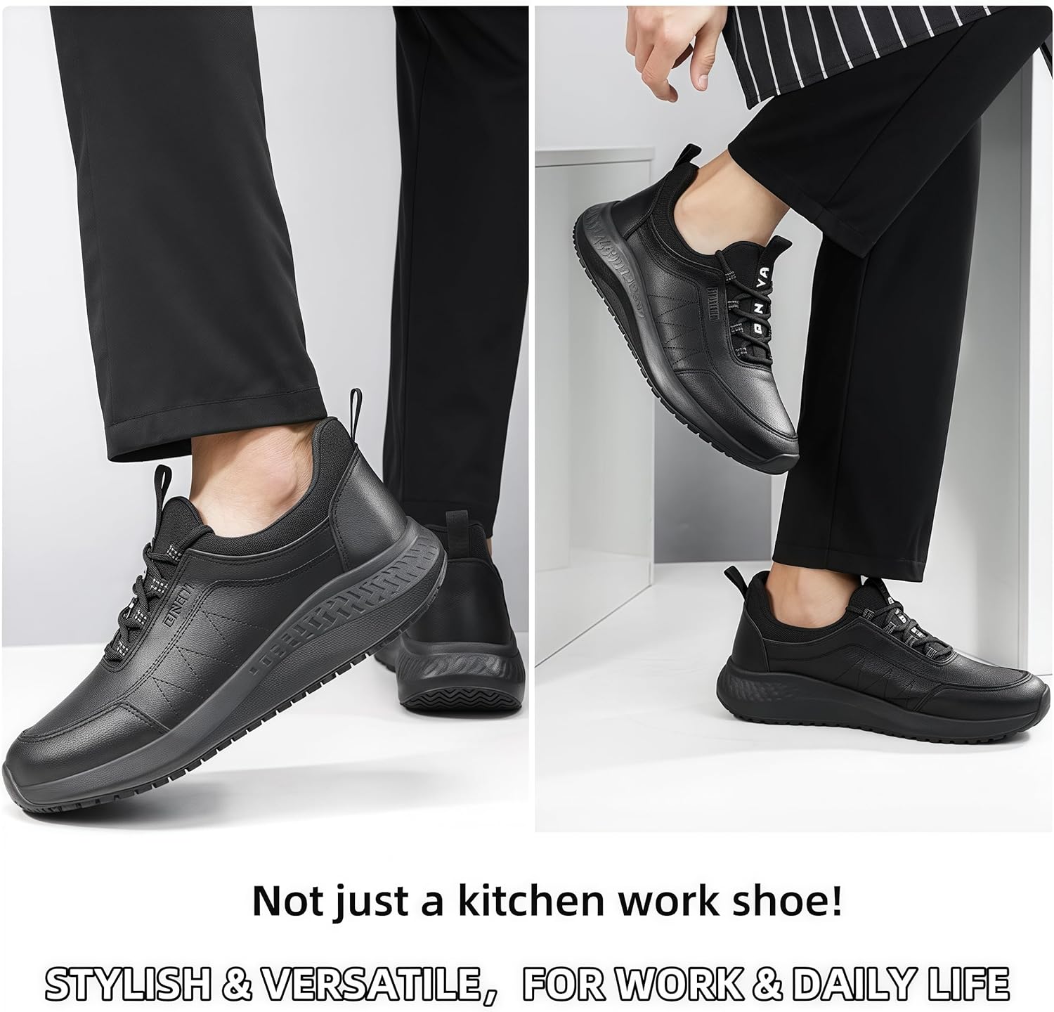 Non Slip Chef Shoes - Pro Kitchen Shoes for Men Women with SRC Anti-Slip, Water&Oil-Resistant,Lightweight,Comfort,Shock-Absorbing
