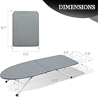 Vista 7 de Tabla de planchar de mesa, tabla de planchar portátil con soporte para plancha, tabla de planchar pequeña plegable con cubierta resistente al calor