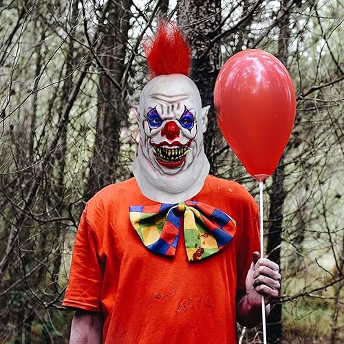 Miniatura 4 de xiuyou Máscara de payaso de Halloween, máscara de payaso, máscara de payaso asesino de terror, máscara de payaso asesino de terror, disfraz de