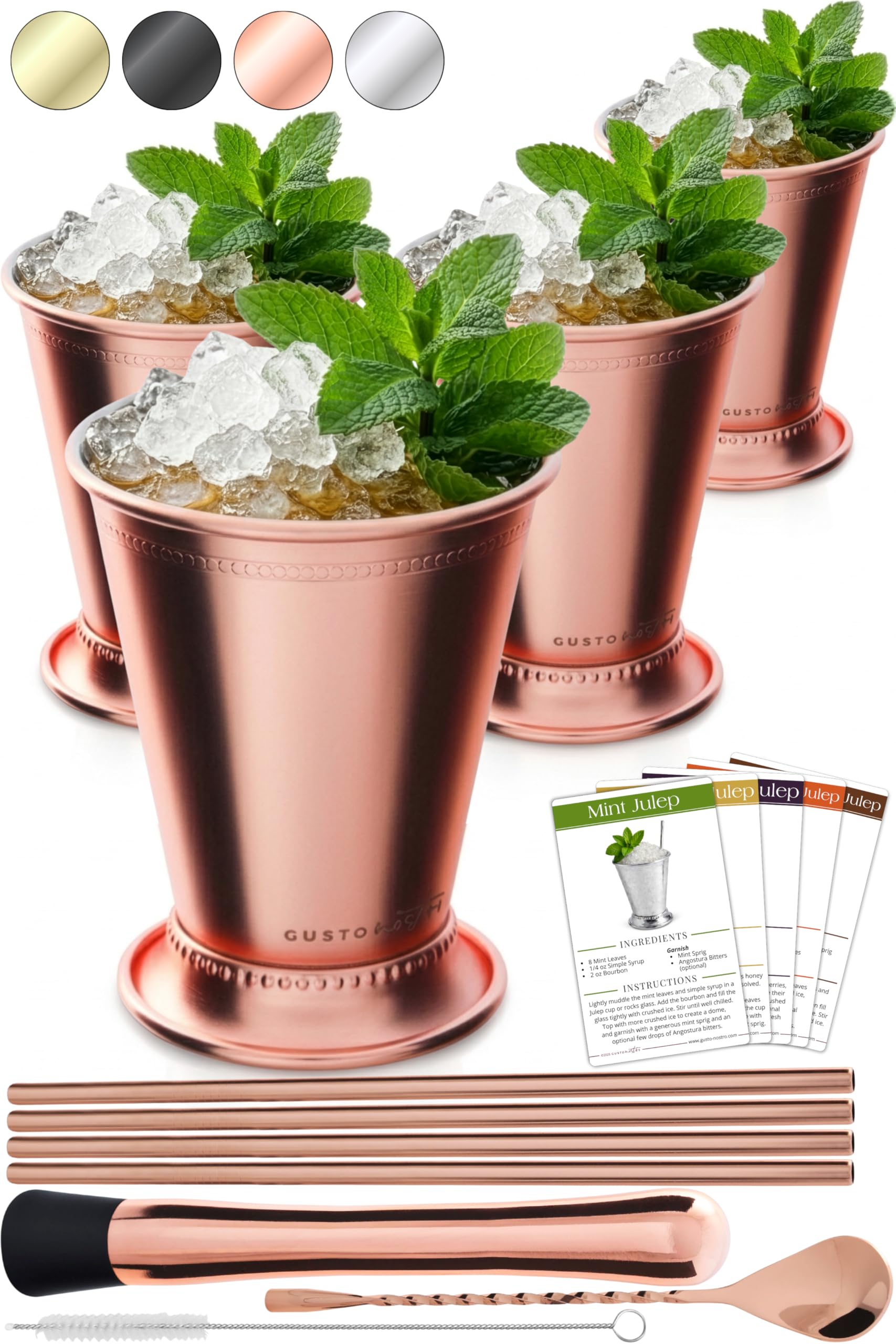 Gusto Nostro Mint Julep Cups Set of 4