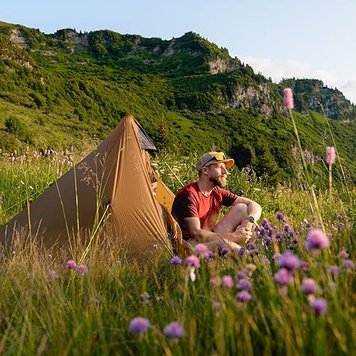 Miniatura 8 de Night Cat Tienda de campaña ultraligera para 1 persona para mochilero profesional, excursionista de 2 libras, solo Lanshan Mochilero Bivvy Tienda de