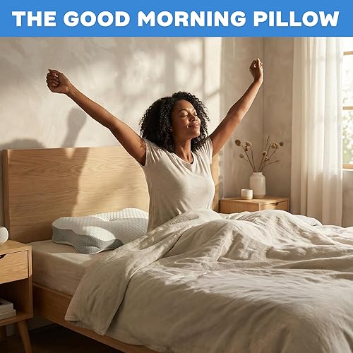 Miniatura 8 de Almohada cervical de espuma viscoelástica para soporte del cuello, almohada ergonómica de contorno para dormir de espalda y de lado, espuma