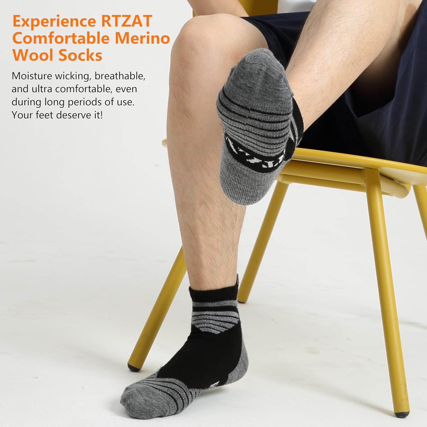 90% Merino Wool Low Cut Athletic Ultra-Light Running Ankle Socks, Tennis Golf Socks for Women & Men - Image 2